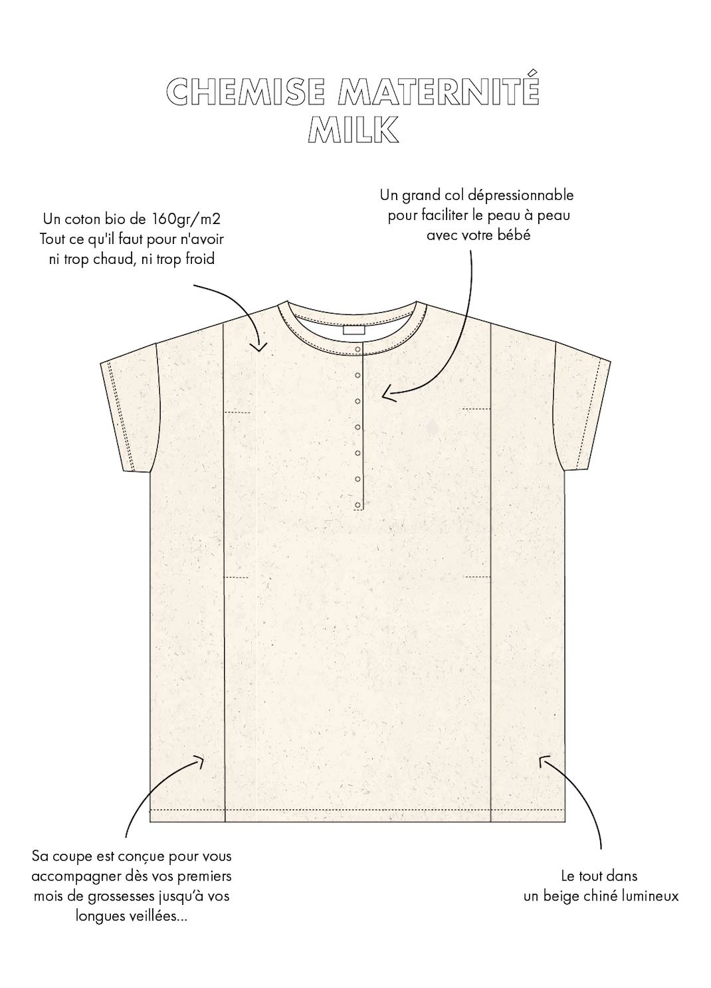 Chemise de maternité Milk