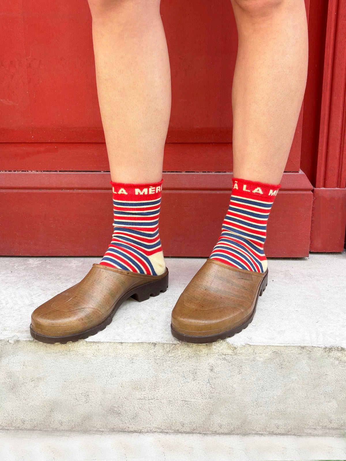 Chaussettes Face à la mère Rayées