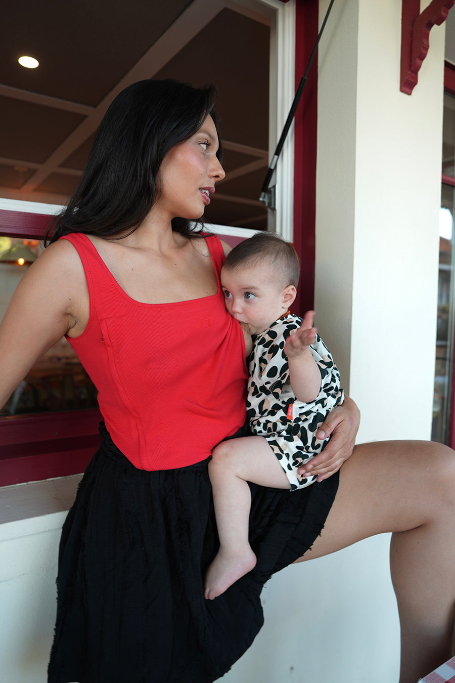 Top mom - rouge - L
