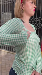 Blouse Allaitante Vichy Vert